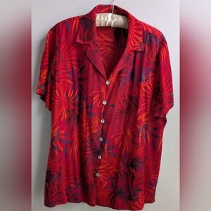 Like new... Y2K Vintage Silk Vibrant Print Amanda Smith Oversized Blouse Size L